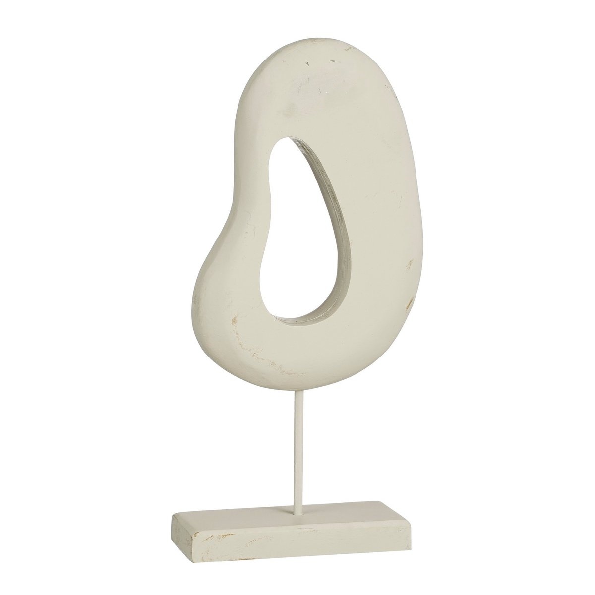 KantoormeubelenPlus Pastina Ornament op Voet - L6,5 x B16,5 x H37,5 cm - FSC 100% Mangohout - Off White