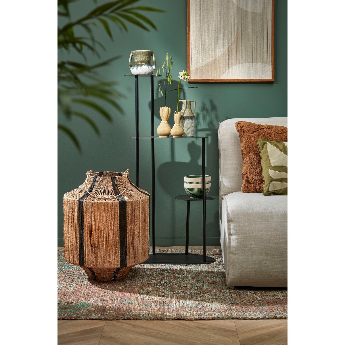 KantoormeubelenPlus Fonda Plantentafel - L47,5 x B27 x H100 cm - Metaal - Zwart