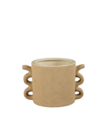 KantoormeubelenPlus Stelvio Bloempot - L25 x B18 x H16,5 cm - Keramiek - Bruin