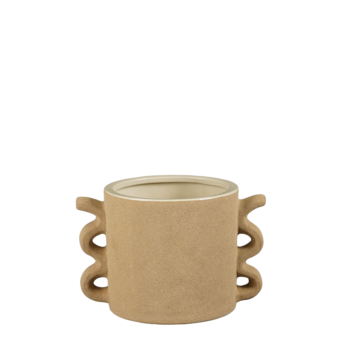 KantoormeubelenPlus Stelvio Bloempot - L25 x B18 x H16,5 cm - Keramiek - Bruin
