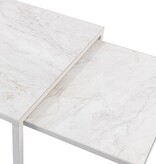KantoormeubelenPlus Stalux Salontafelset 'Lisa' 65 en 50cm, kleur wit / wit marmer