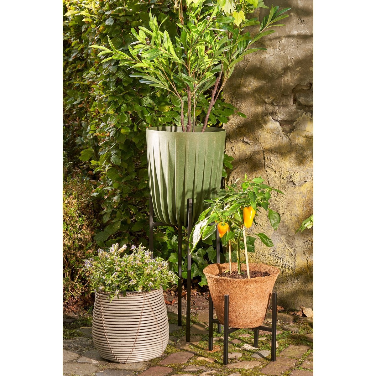 KantoormeubelenPlus Lungo Bloempot - H36 x Ø30 cm - Polypropyleen - FSC Mix - Groen