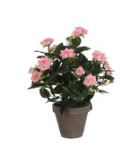 KantoormeubelenPlus Rozenstruik Kunstplant in Bloempot Stan - H33 x Ø25 cm - Roze