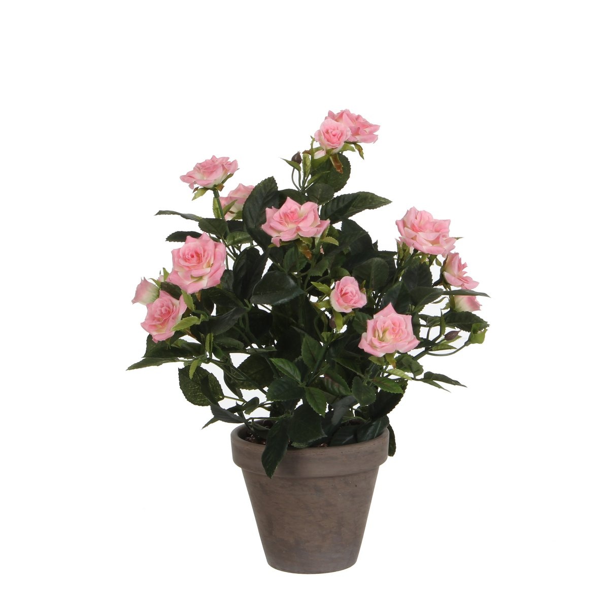 KantoormeubelenPlus Rozenstruik Kunstplant in Bloempot Stan - H33 x Ø25 cm - Roze