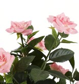 KantoormeubelenPlus Rozenstruik Kunstplant in Bloempot Stan - H33 x Ø25 cm - Roze