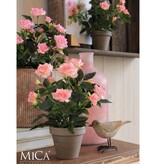 KantoormeubelenPlus Rozenstruik Kunstplant in Bloempot Stan - H33 x Ø25 cm - Roze