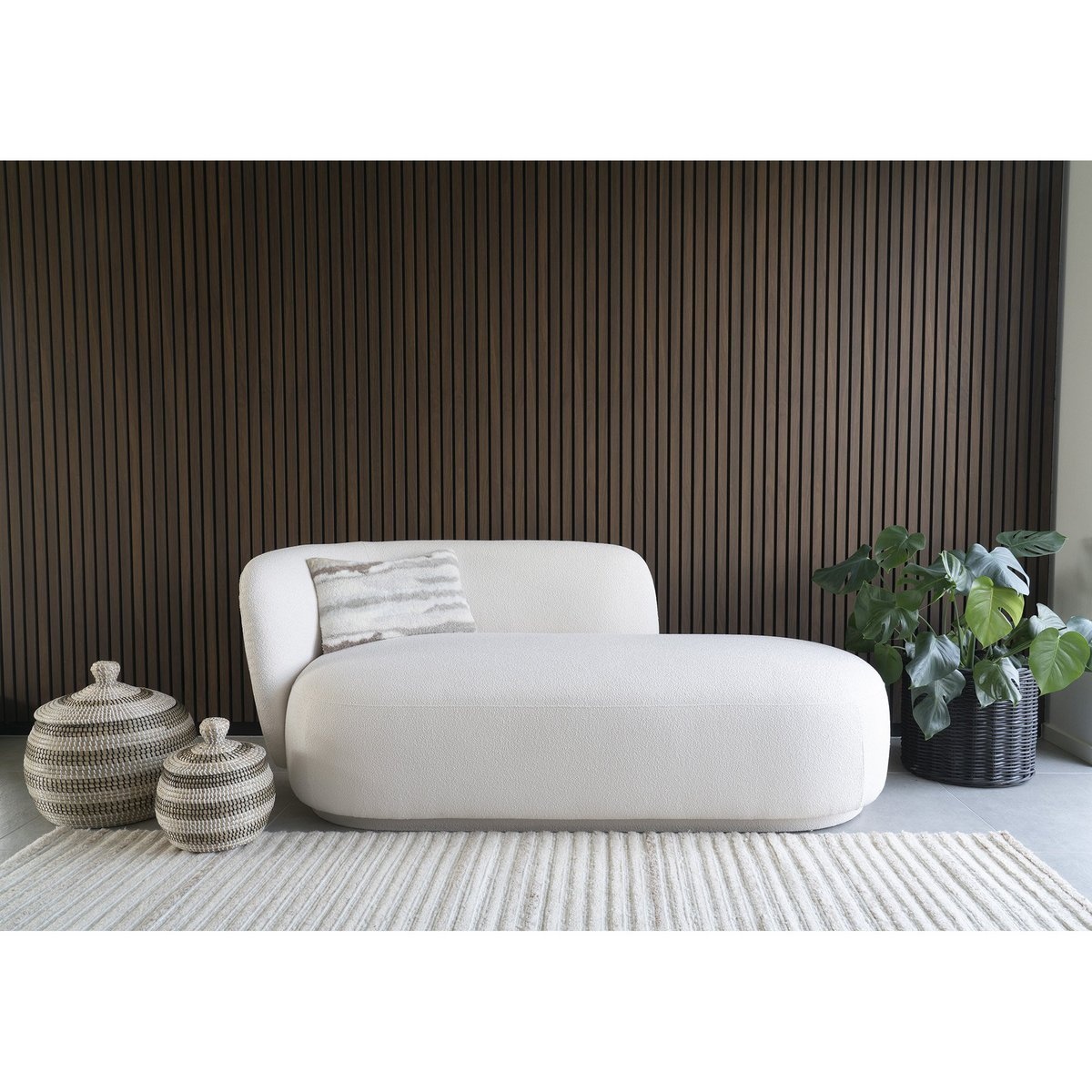 KantoormeubelenPlus Ipoh Basket - Mand, zeegras, naturel/wit/zwart, set van 2