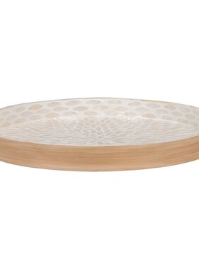 KantoormeubelenPlus Dienblad - Dienblad, bamboe/capiz, beige, 40x40x3,5 cm