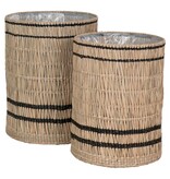 KantoormeubelenPlus Vinh Planter - Plantenbak, zeegras, rond, naturel, set van 2