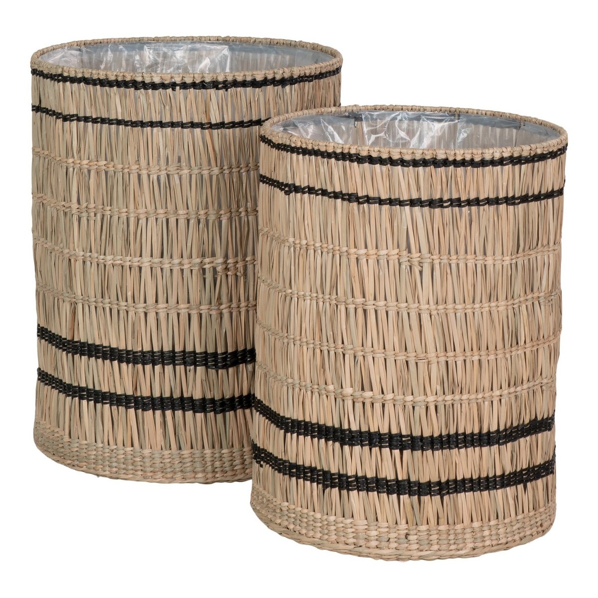 KantoormeubelenPlus Vinh Planter - Plantenbak, zeegras, rond, naturel, set van 2