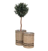 KantoormeubelenPlus Vinh Planter - Plantenbak, zeegras, rond, naturel, set van 2