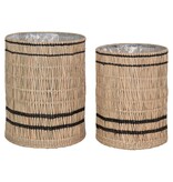 KantoormeubelenPlus Vinh Planter - Plantenbak, zeegras, rond, naturel, set van 2
