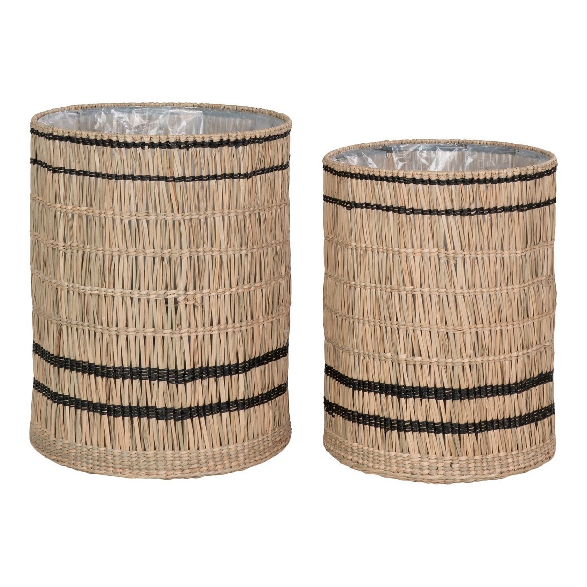 KantoormeubelenPlus Vinh Planter - Plantenbak, zeegras, rond, naturel, set van 2