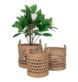 KantoormeubelenPlus Balok Basket - Mand, zeegras, naturel/zwart, set van 3