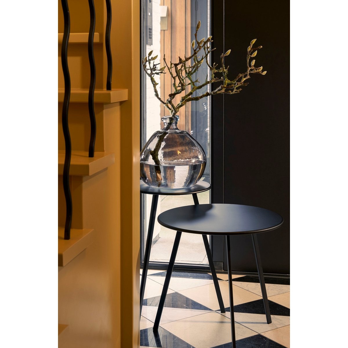 KantoormeubelenPlus Seatle Bijzettafel voor Buiten - H50 x Ø50 cm - Metaal - Zwart
