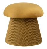 Hampton Poef - Poef in fluweel, oker, ø41x39 cm