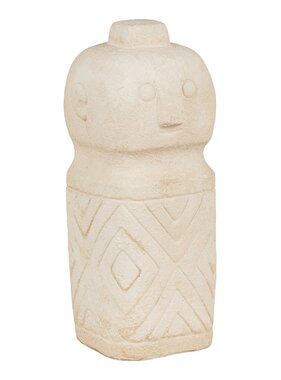 KantoormeubelenPlus Decoratie - Decoratie in cement, beige, 6,5x6,5x15 cm