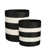 KantoormeubelenPlus Nacho Mand - Set van 2 - H34 x Ø29 - FSC Mix - Zwart, Wit