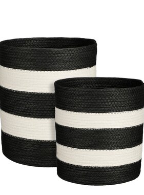 KantoormeubelenPlus Nacho Mand - Set van 2 - H34 x Ø29 - FSC Mix - Zwart, Wit
