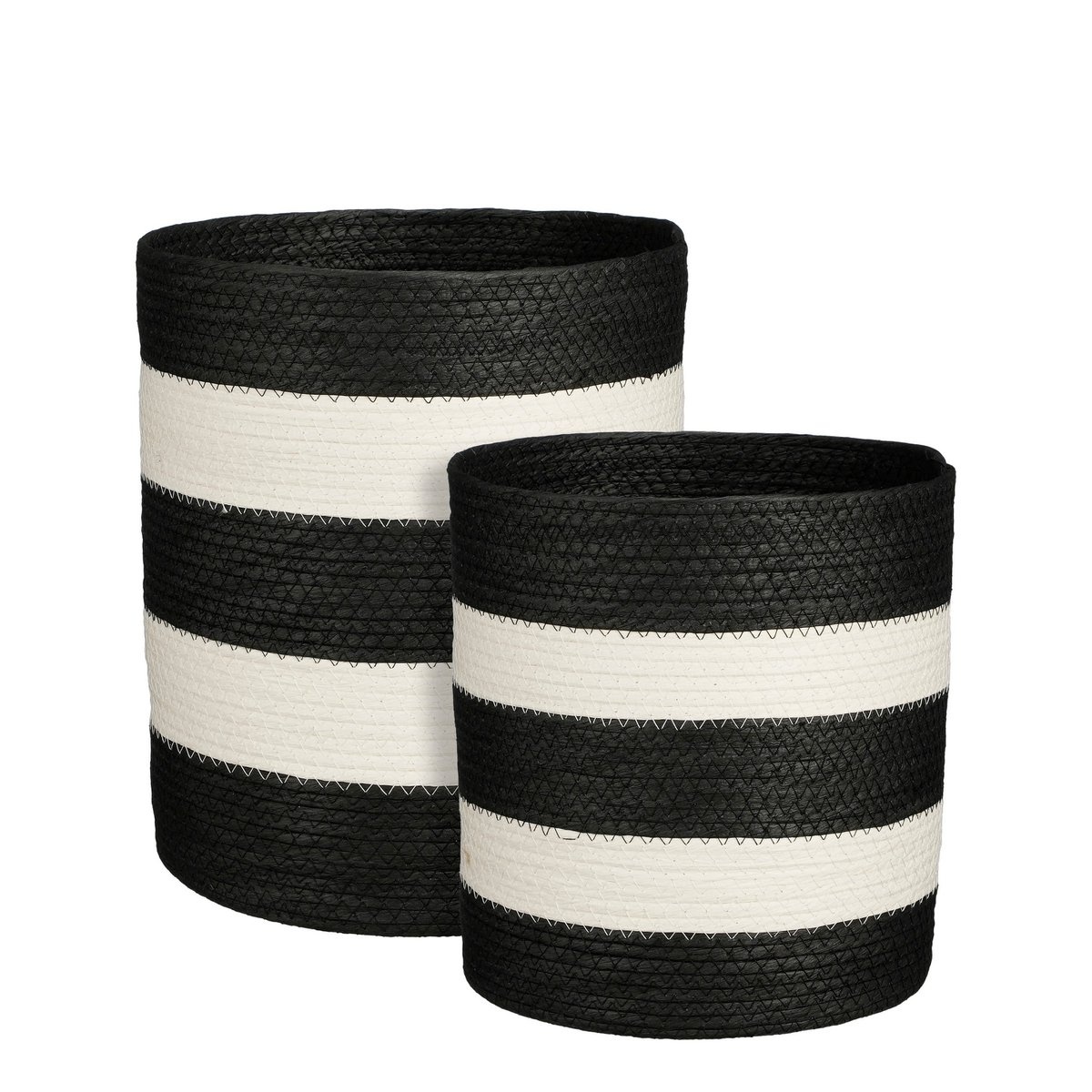 KantoormeubelenPlus Nacho Mand - Set van 2 - H34 x Ø29 - FSC Mix - Zwart, Wit