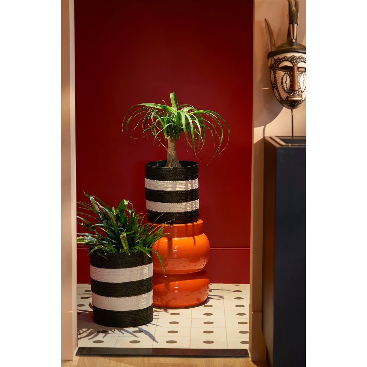 KantoormeubelenPlus Nacho Mand - Set van 2 - H34 x Ø29 - FSC Mix - Zwart, Wit