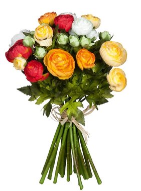 KantoormeubelenPlus Ranonkels Kunstbloemen Boeket - H35 x Ø26 cm - Oranje