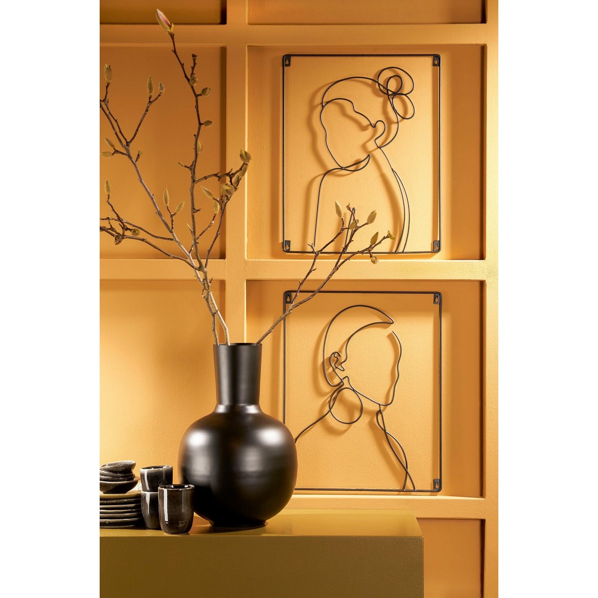 KantoormeubelenPlus Shade Muurdecoratie - L40 x H50 cm - Metaal - Zwart