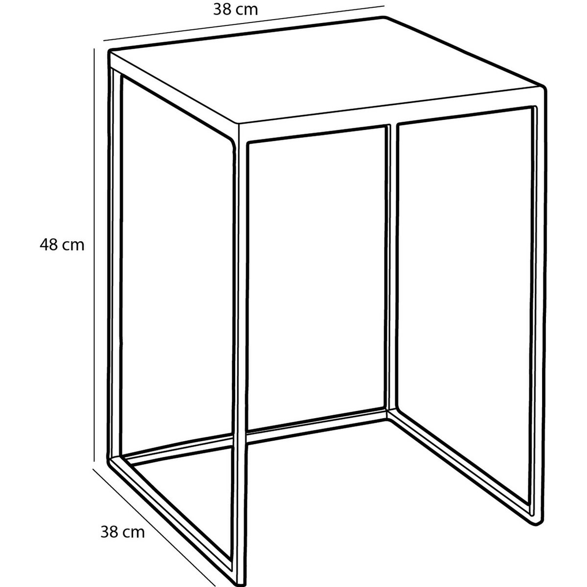 KantoormeubelenPlus Bijzettafel voor Buiten - Set van 2 - L38 x B38 x H48 cm - Metaal - Grijs