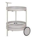 KantoormeubelenPlus Beja Bar Trolley - Bar Trolley, staal, koel grijs, 2 planken, 40x49,5x61 cm