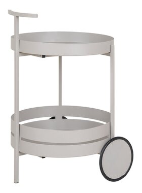 KantoormeubelenPlus Beja Bar Trolley - Bar Trolley, staal, koel grijs, 2 planken, 40x49,5x61 cm