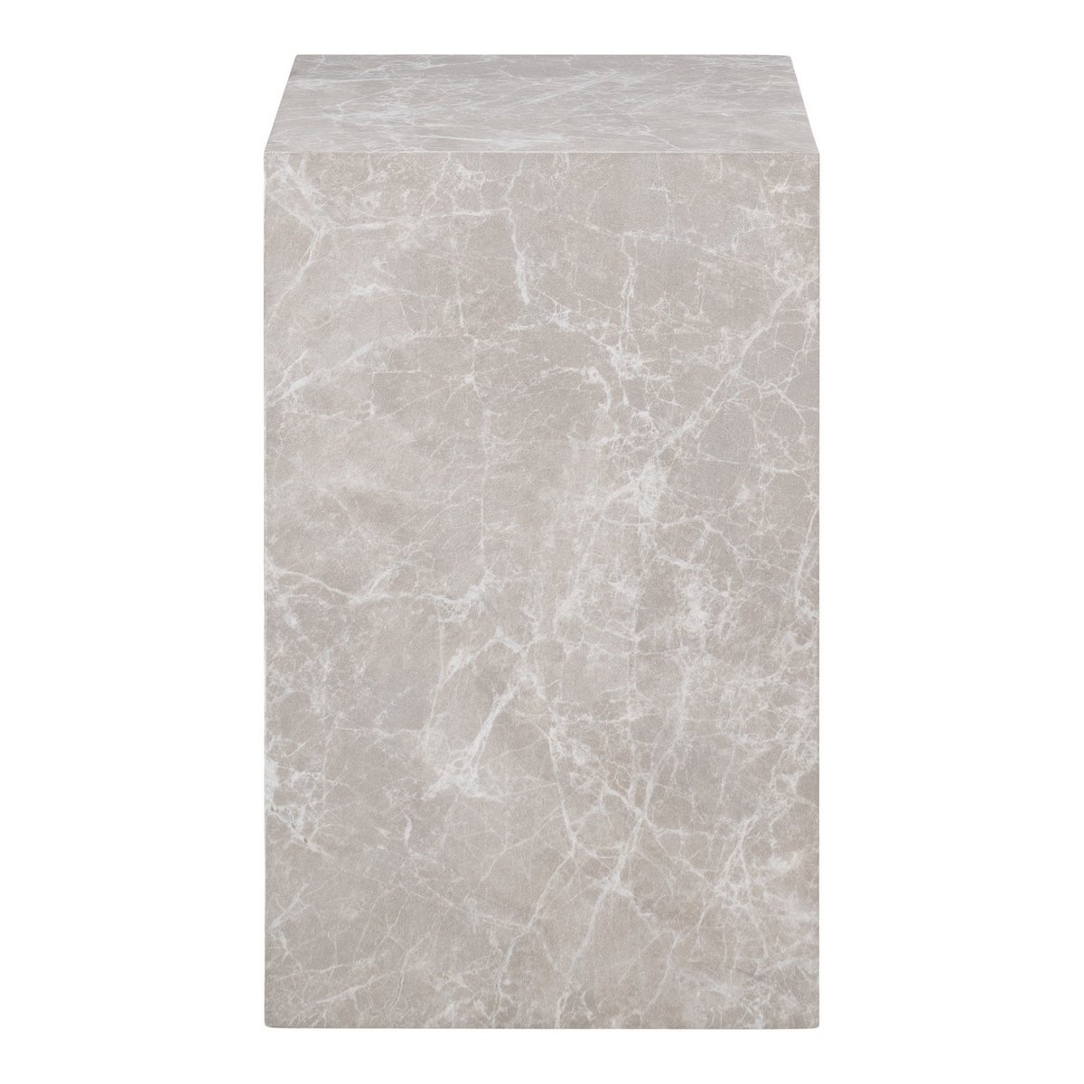 Prague Side Table - Bijzettafel, marmerlook, beige, 30x30x50 cm