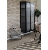 KantoormeubelenPlus Beja Bar Trolley - Bar Trolley, staal, koel grijs, 2 planken, 40x49,5x61 cm