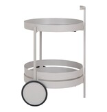 KantoormeubelenPlus Beja Bar Trolley - Bar Trolley, staal, koel grijs, 2 planken, 40x49,5x61 cm