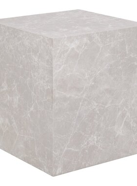 KantoormeubelenPlus Prague Side Table - Bijzettafel, marmerlook, beige 40x40x45 cm