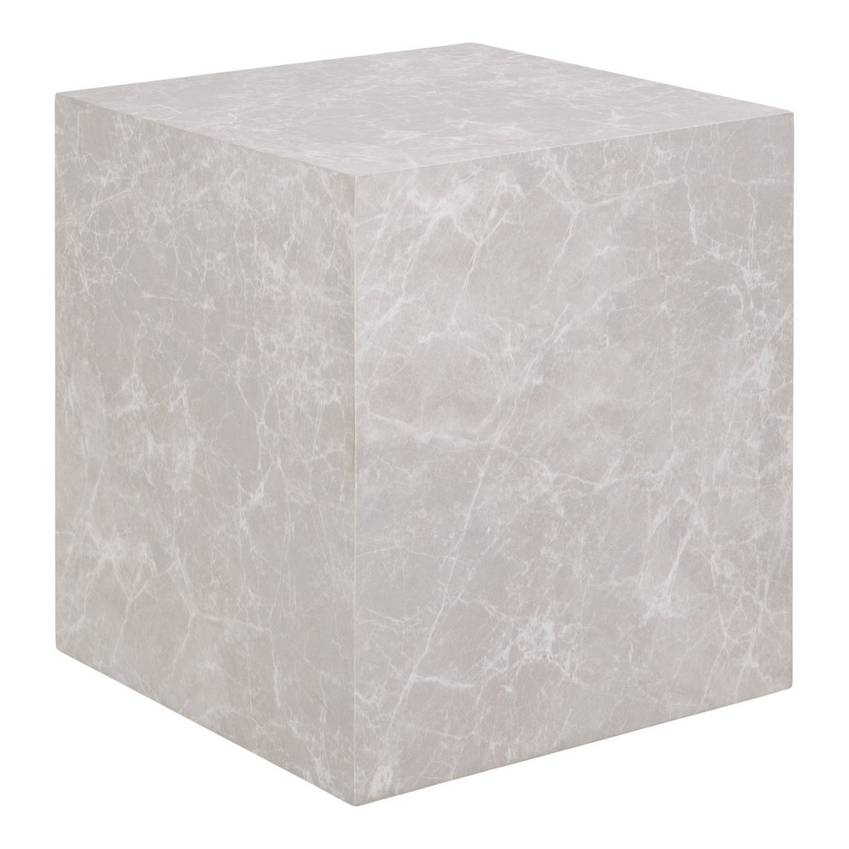KantoormeubelenPlus Prague Side Table - Bijzettafel, marmerlook, beige 40x40x45 cm