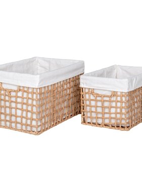 KantoormeubelenPlus Bustelo Basket - Mand, papier, naturel, set van 2
