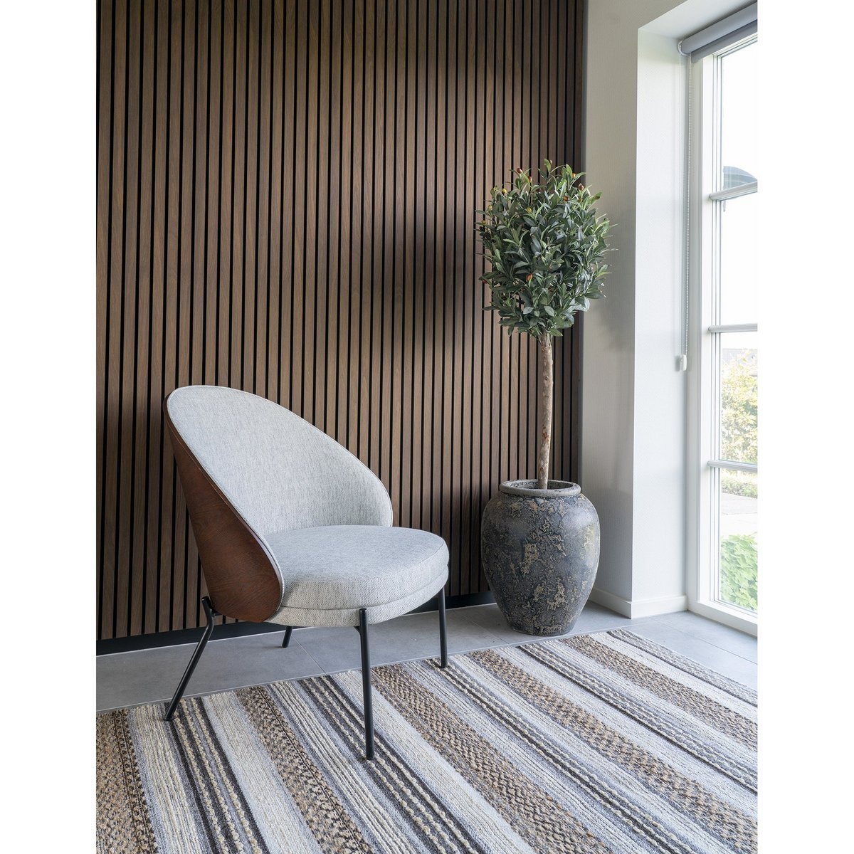 KantoormeubelenPlus Morena Rug - Vloerkleed, handgeweven, natuur/grijs, 160x230 cm