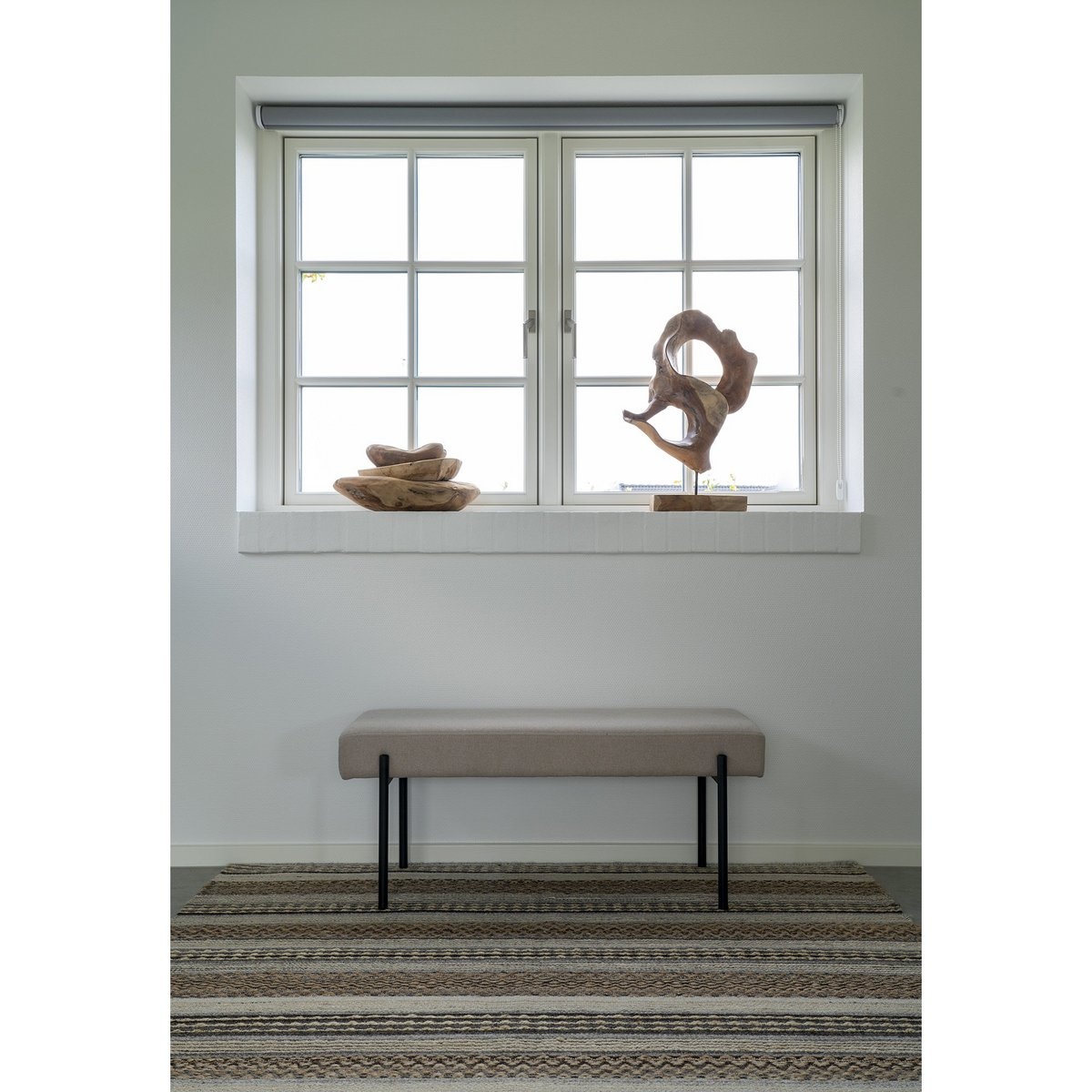 KantoormeubelenPlus Morena Rug - Vloerkleed, handgeweven, natuur/grijs, 160x230 cm