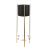 KantoormeubelenPlus Sverre Bloempot op Standaard - H81 x Ø27 cm - Zwart, Goud