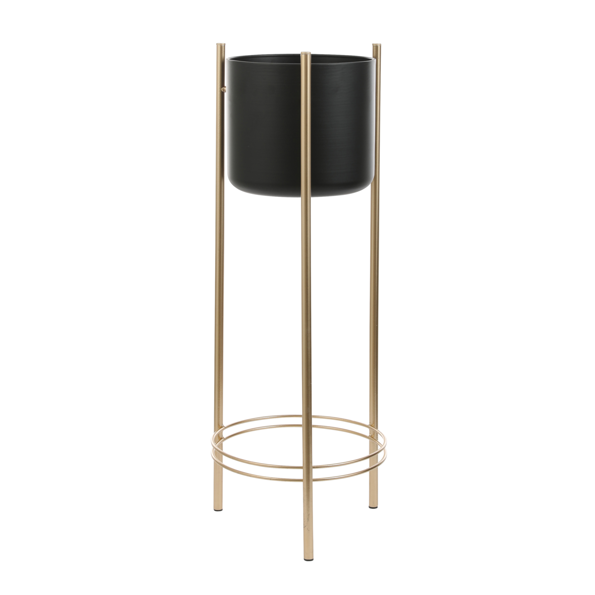 KantoormeubelenPlus Sverre Bloempot op Standaard - H81 x Ø27 cm - Zwart, Goud