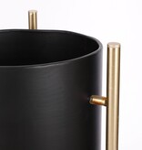 KantoormeubelenPlus Sverre Bloempot op Standaard - H81 x Ø27 cm - Zwart, Goud