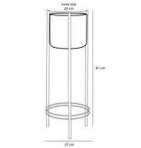 KantoormeubelenPlus Sverre Bloempot op Standaard - H81 x Ø27 cm - Zwart, Goud