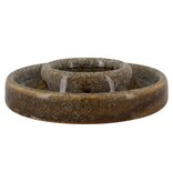 Theelichthouder - Theelichthouder, keramiek, groen, rond, ø10x2,5 cm