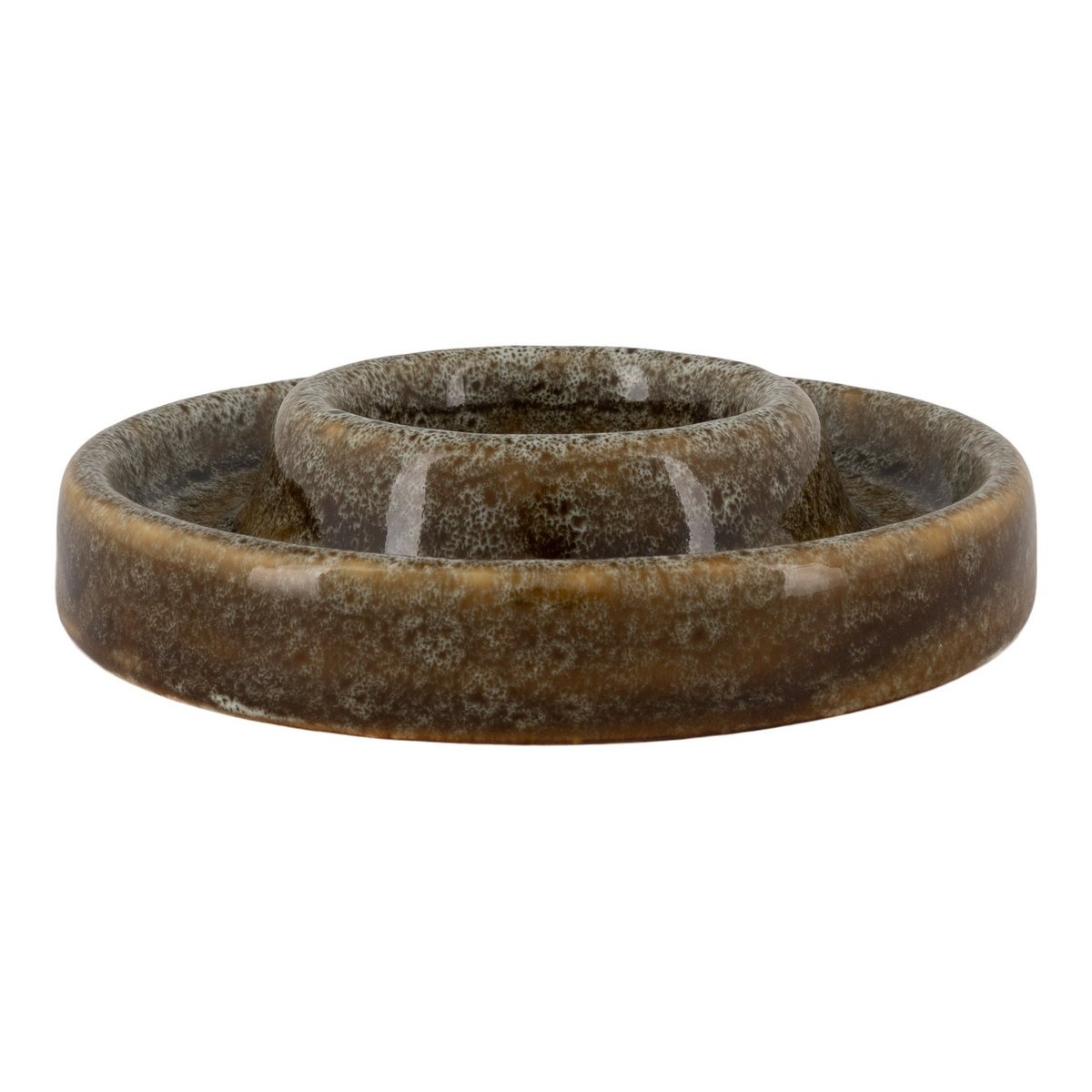 Theelichthouder - Theelichthouder, keramiek, groen, rond, ø10x2,5 cm