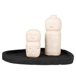 Dienblad - Dienblad in cement, zwart, 26,5x26x2 cm