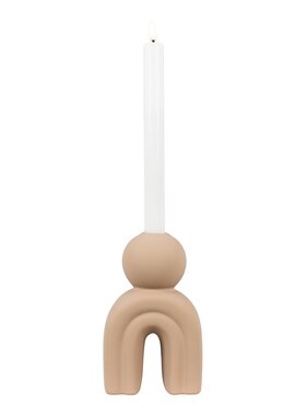 KantoormeubelenPlus Kaarsenhouder - Kaarsenhouder van keramiek, bruin, 10,5x6,5x17 cm