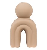 KantoormeubelenPlus Kaarsenhouder - Kaarsenhouder van keramiek, bruin, 10,5x6,5x17 cm