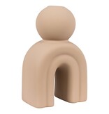KantoormeubelenPlus Kaarsenhouder - Kaarsenhouder van keramiek, bruin, 10,5x6,5x17 cm