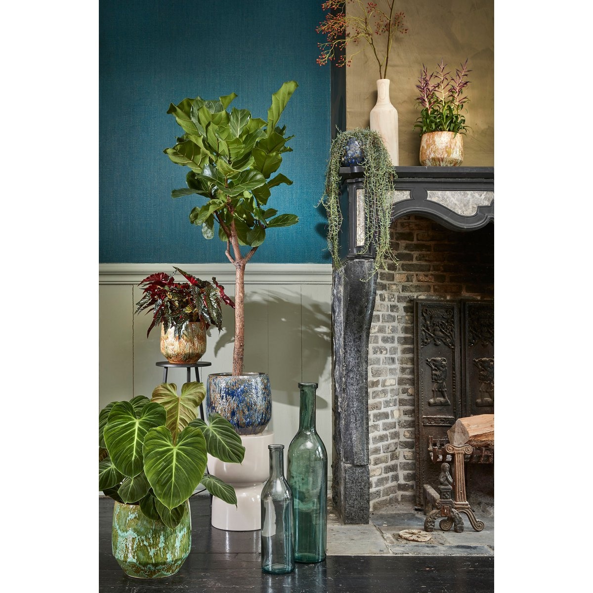 KantoormeubelenPlus Rioja Fles Vaas - H100 x Ø21 cm - Gerecycled Glas - Groen