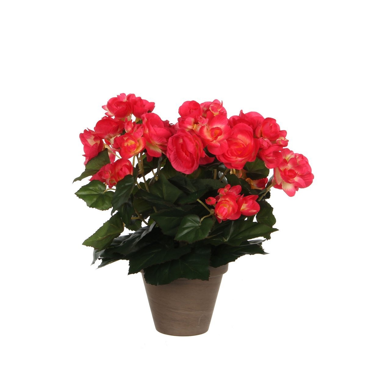 KantoormeubelenPlus Begonia Kunstplant in Bloempot Stan - H30 x Ø25 cm - Donkerroze